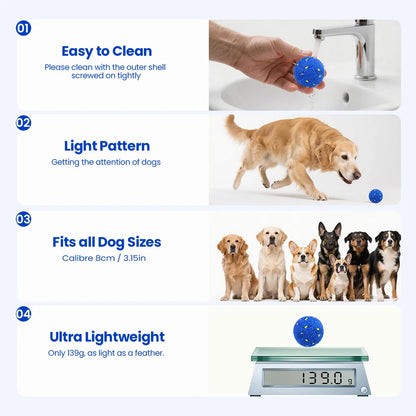 Smart Interactive Dog Toy 8Cm Automatic Moving Bouncing Rotating IPX7 Waterproof E-TPU Active Rolling Ball for Medium Large Dogs