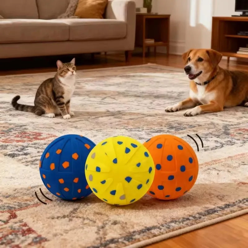 Pet Smart Interactive Ball Bouncing Ball for Dogs Electric Automatic Vibrating Popcorn Gravity Jumping Wear Resistant Foam Ball